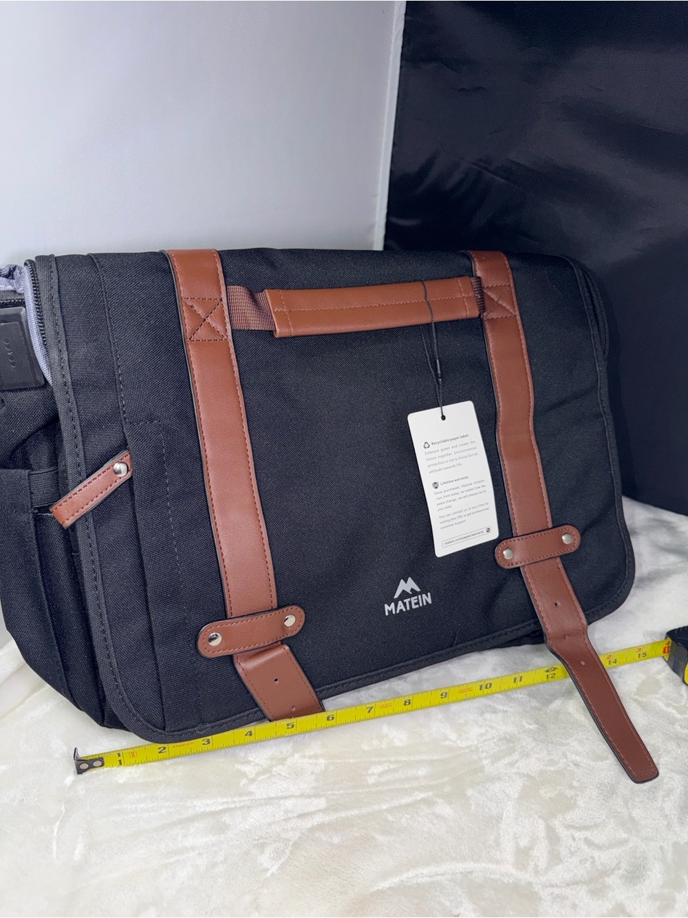 NWT Matein Laptop Messenger Bag 15.6” Computer Briefcase Travel Work Black Brown